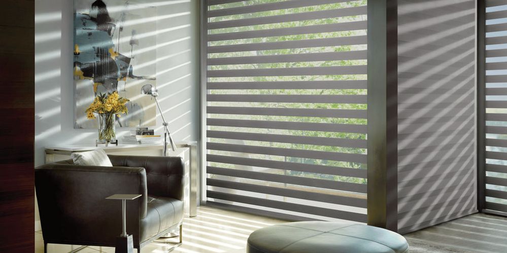 Designer Banded Shades — Living Room
