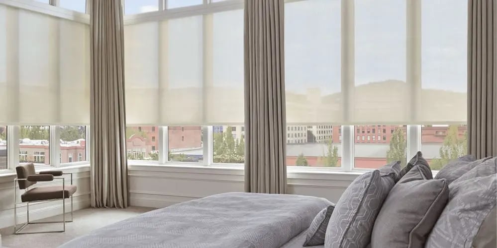 Designer Roller Shades — Living Room