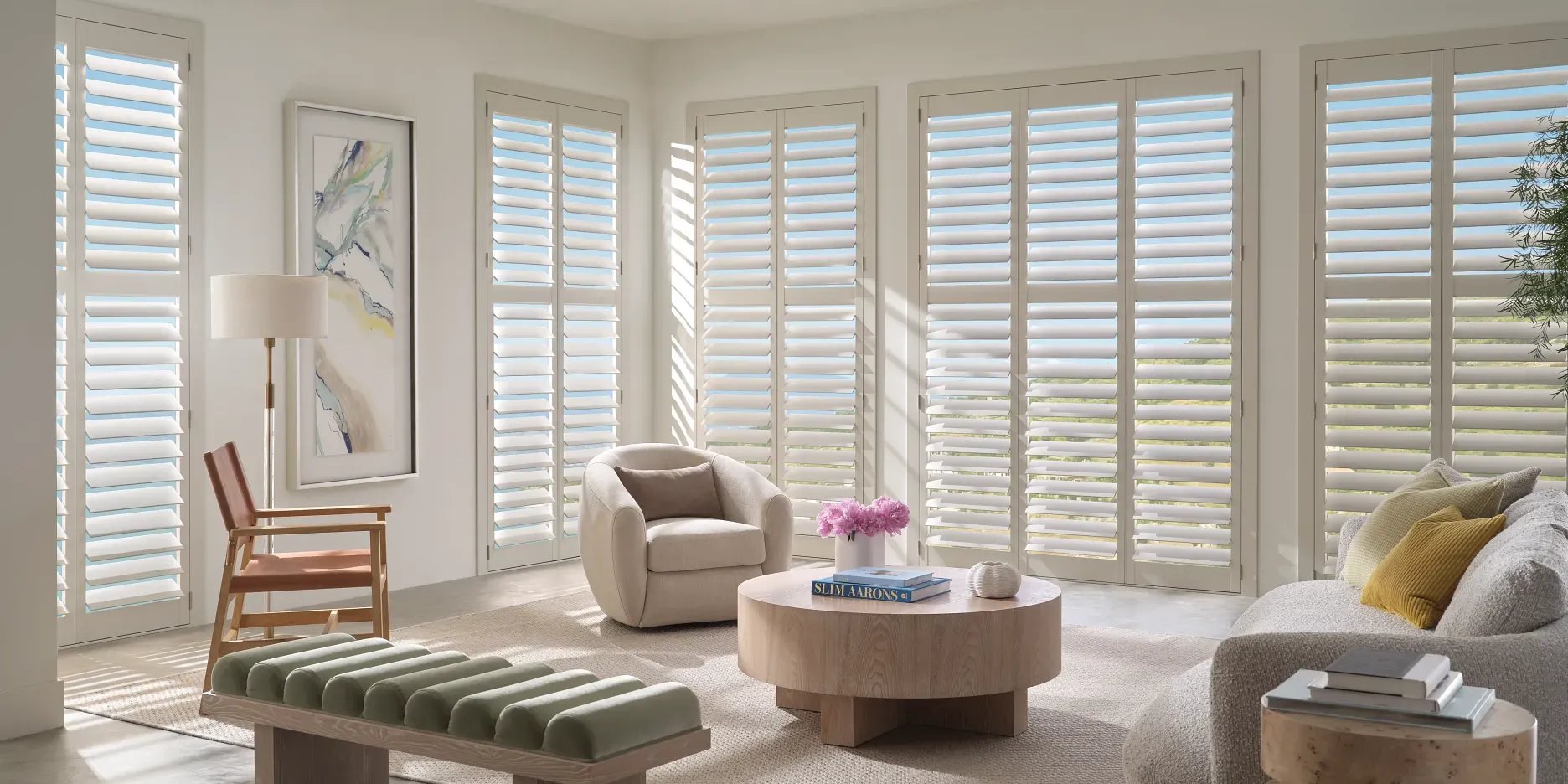 Heritance® Hardwood Shutters — Living Room