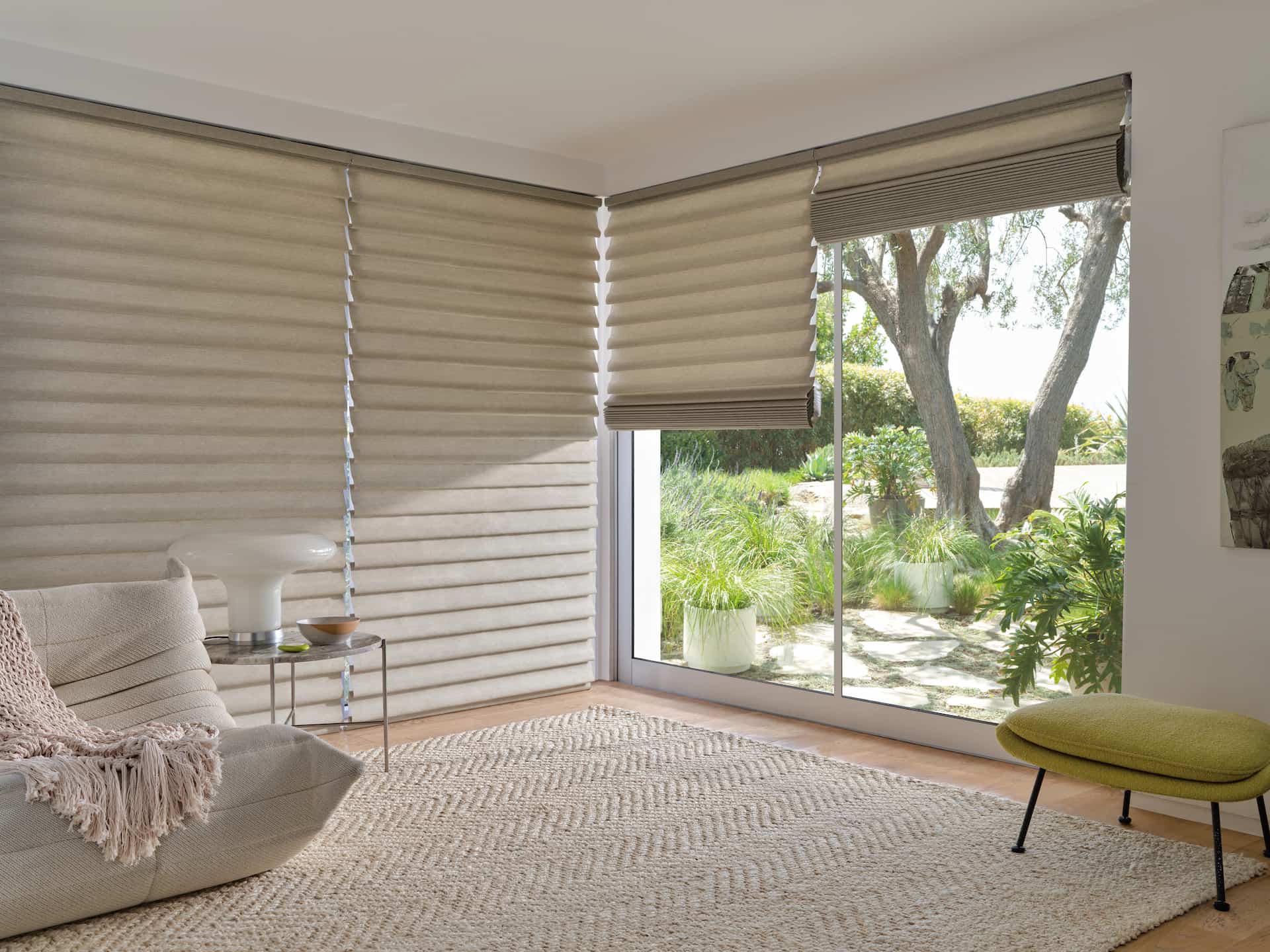 Vignette® Modern Roman Shades — Living Room