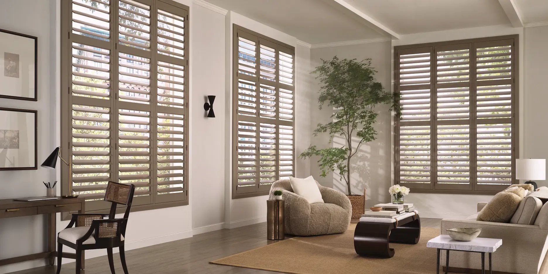NewStyle® Hybrid Shutters — Living Room