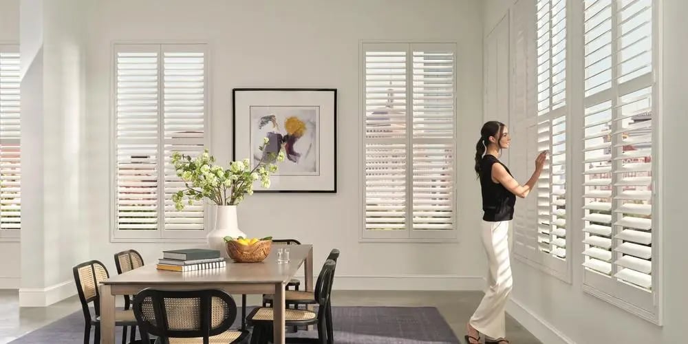 Palm Beach™ Polysatin Shutters — Living Room