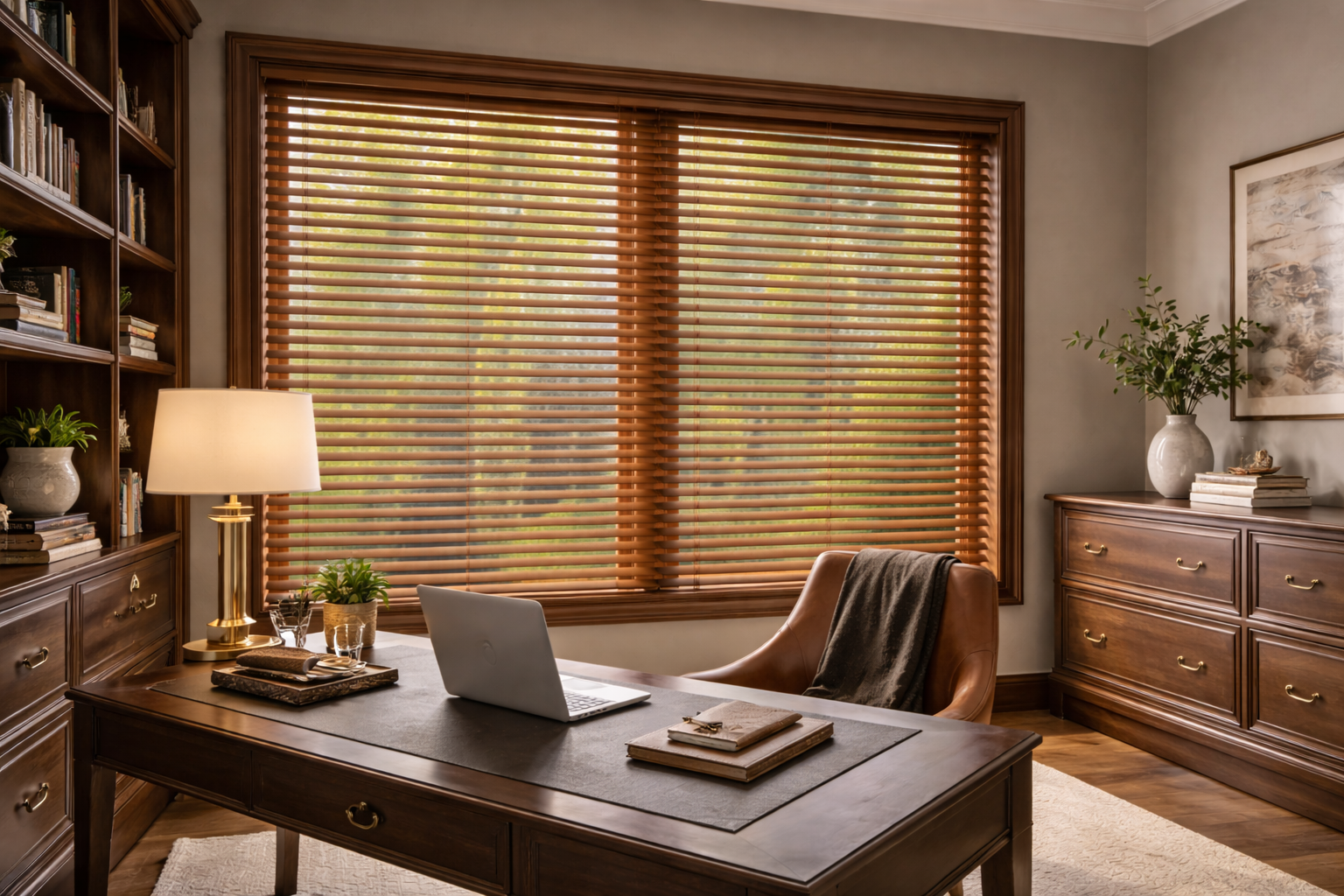 Parkland® Wood Blinds — Living Room