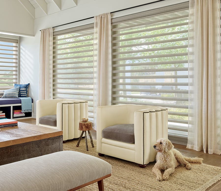 Pirouette® Window Shadings — Living Room