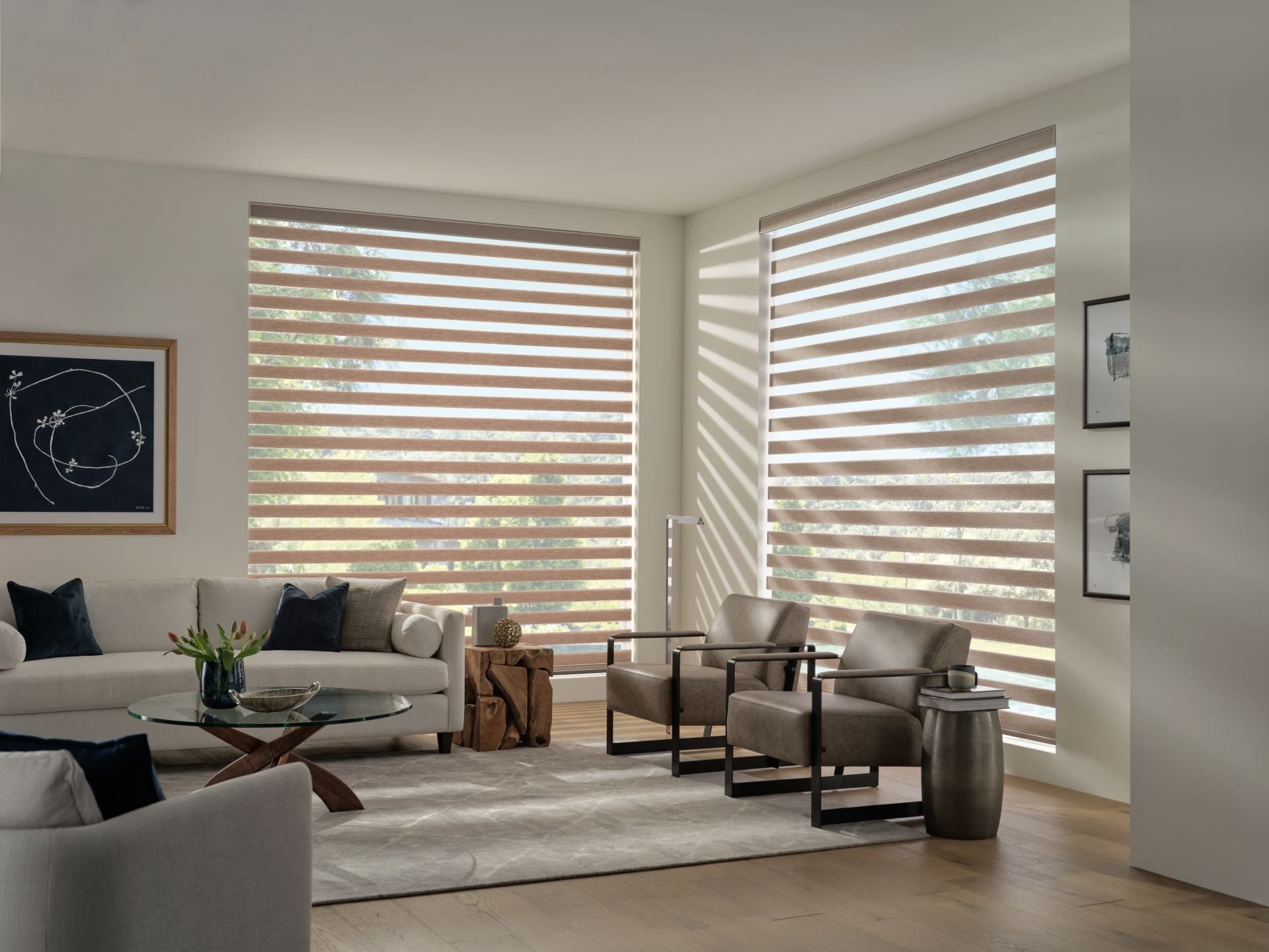 Designer Banded Shades — Dining Room