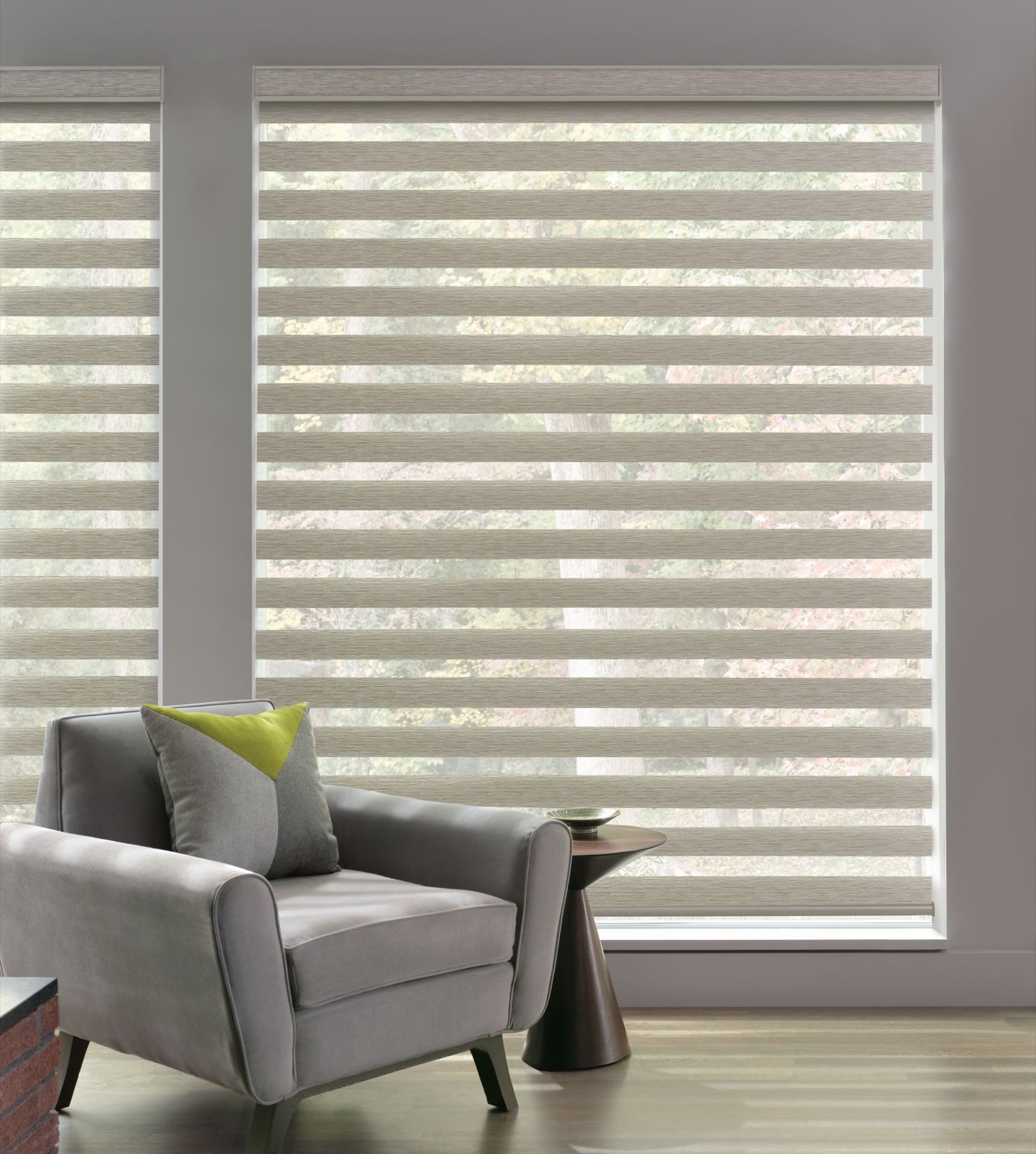 Designer Banded Shades — Living Room