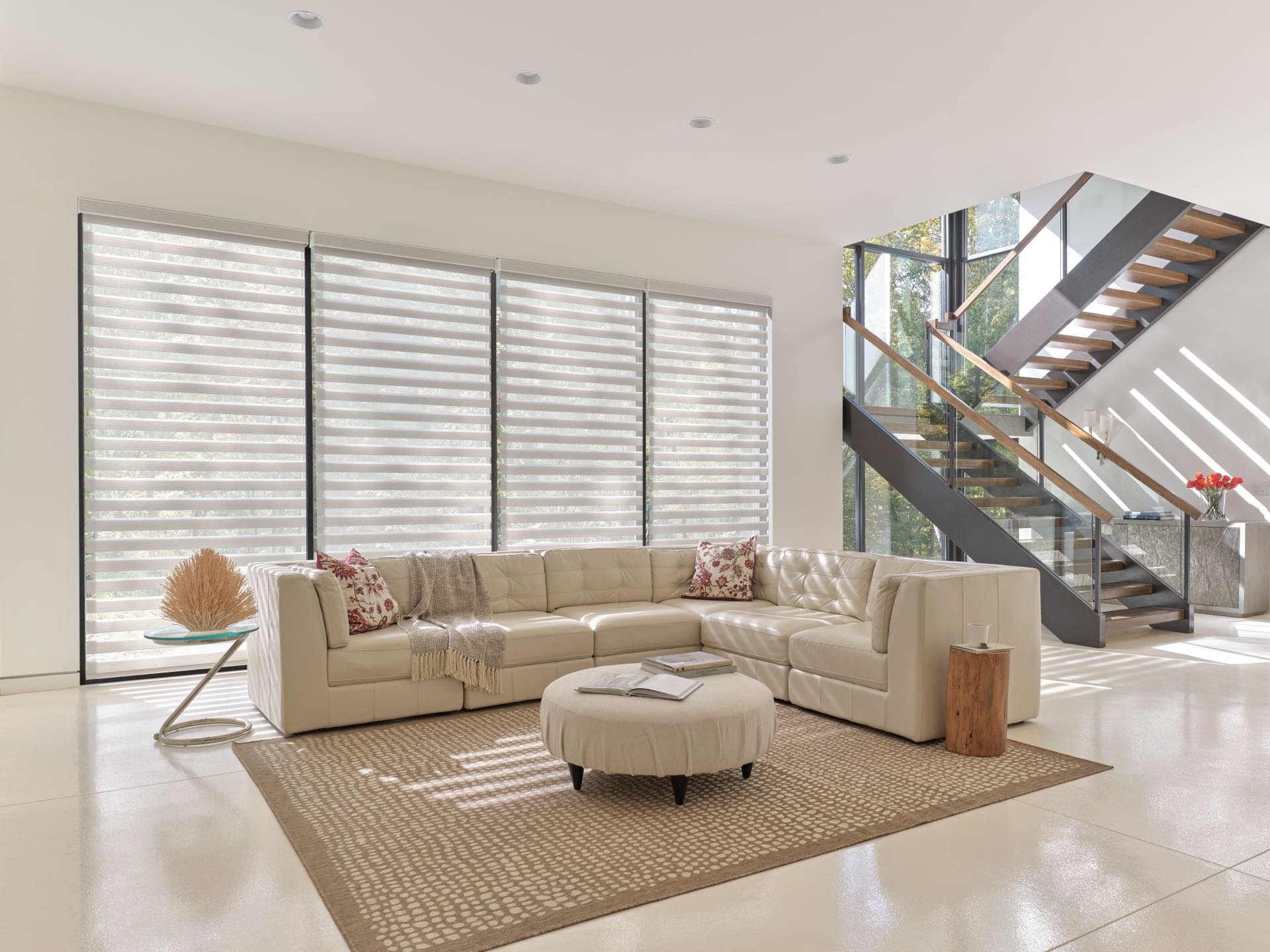 Designer Banded Shades — Living Room