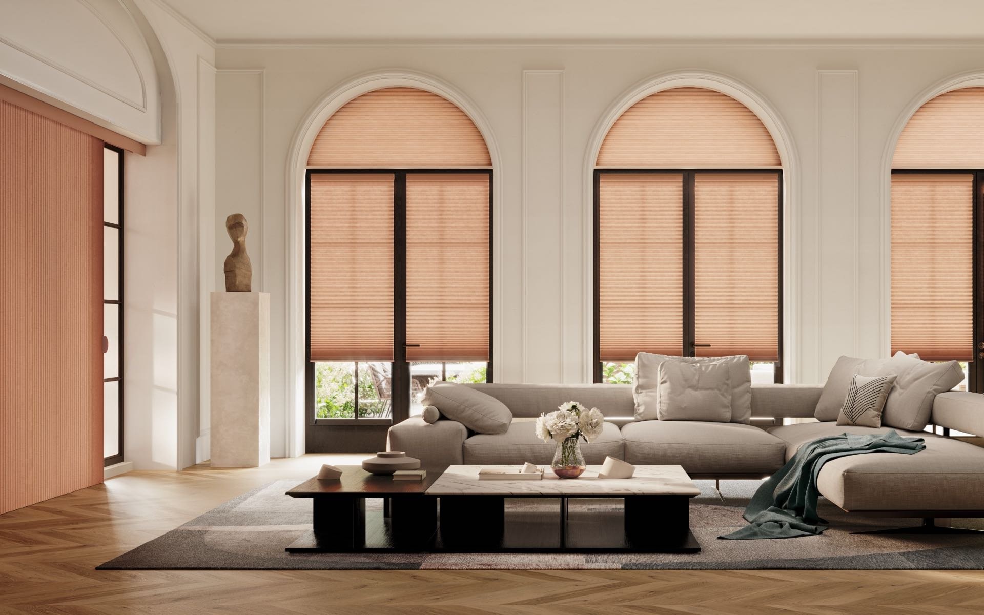 Duette® Honeycomb Shades — Living Room