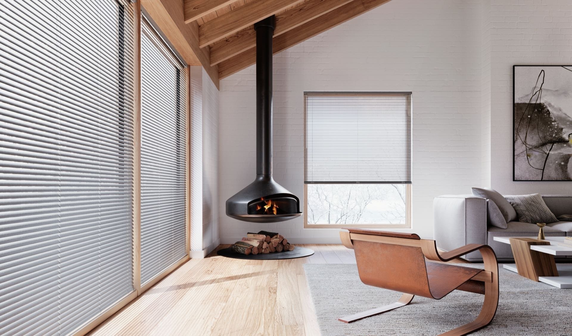 Modern Precious Metals® Blinds — Living Room