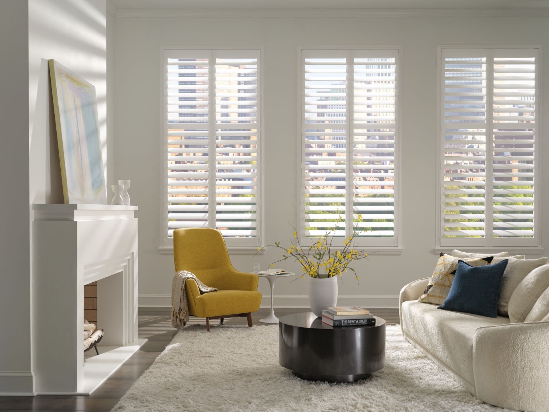 Palm Beach™ Polysatin Shutters — Living Room