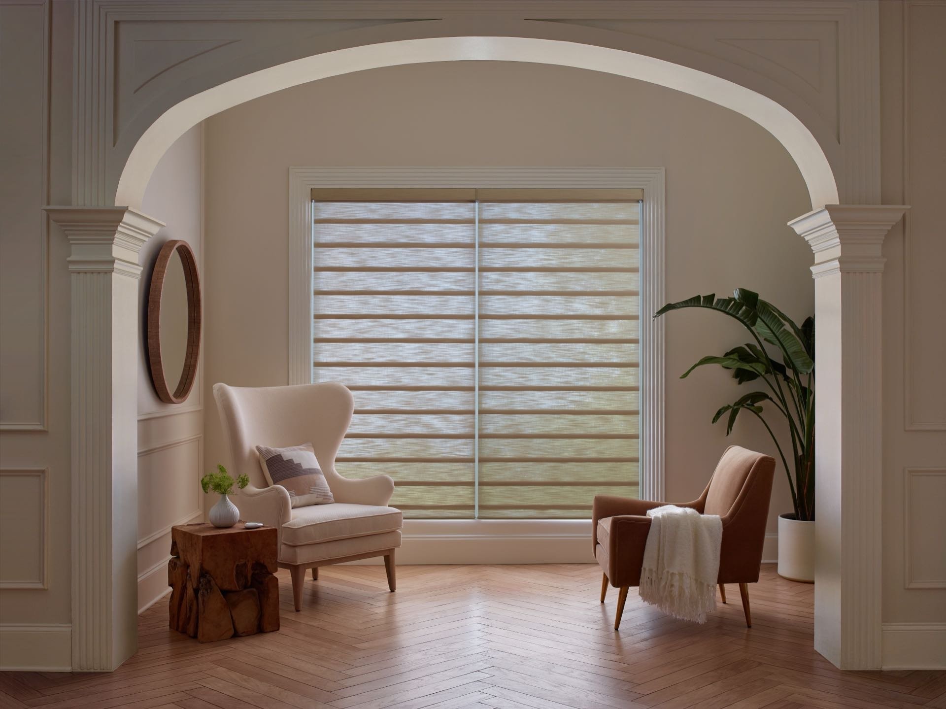 Vignette® Modern Roman Shades — Living Room