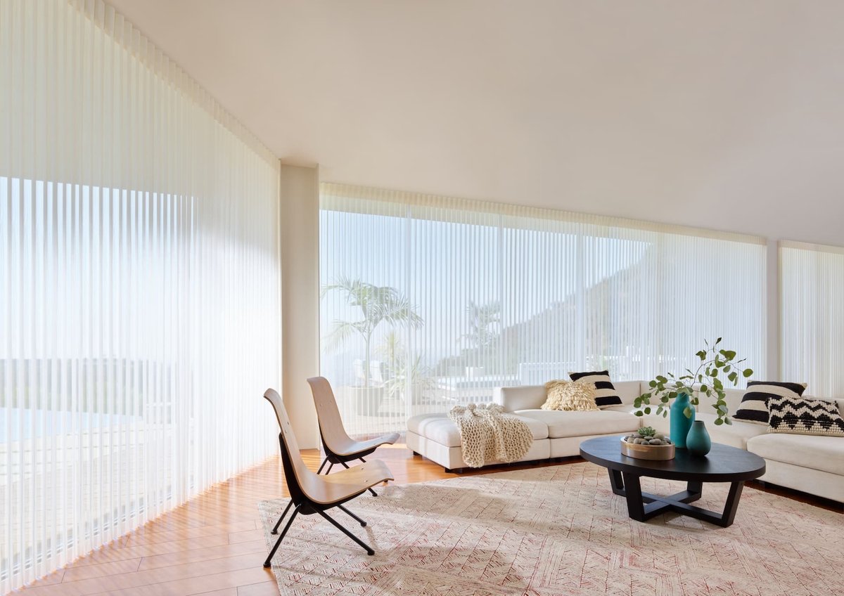 Hunter Douglas Designer Roller Shades in living room